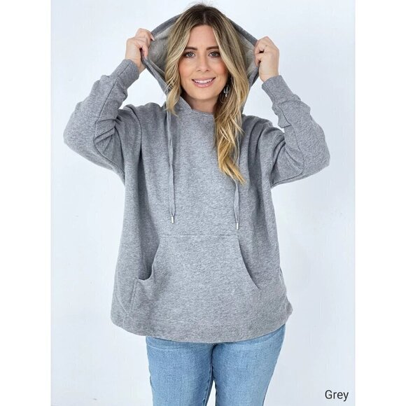 Mono B Gray Floral Lace Relaxed Fit Hoodie Sweatshirt S/M - Picture 2 of 6